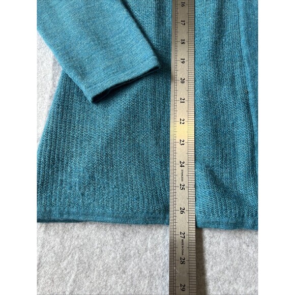 Coldwater Creek Womens Cardigan Sweater XL Open Front Blue Merino Wool Blend - Picture 3 of 9